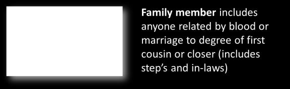 18B-201(f)) You, your family, or business with which associated Receive a financial benefit