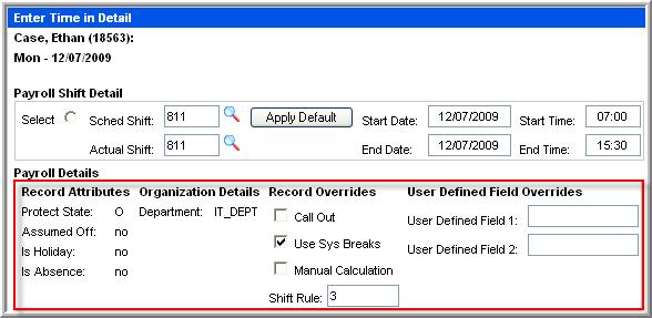ENTERING TIME To close this detail, simply click the Hide Payroll Details button (previously the Show Payroll Details button). 9. If the time records are correct, click the Approve All button.