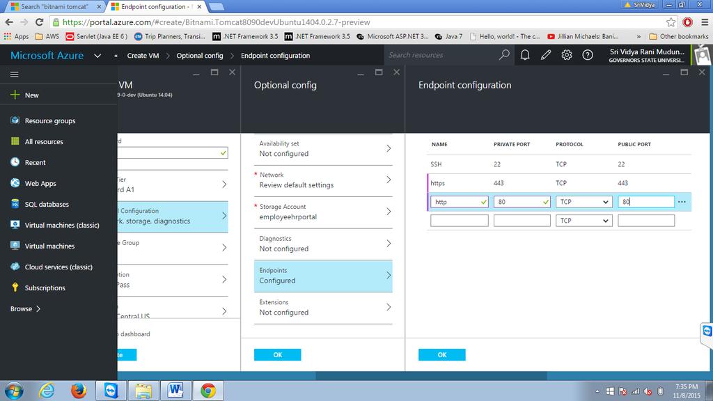 Optional Config, select EndPoints Configuration and
