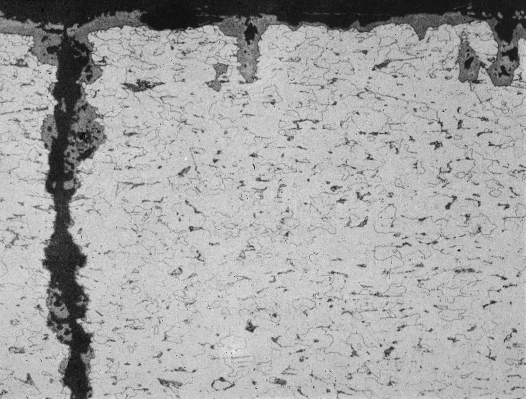 101 Boiler and HRSG Tube Failures Figure 6: Typical corrosion fatigue cracks illustrating the discontinuous nature of the cracks (bulges along the crack length).