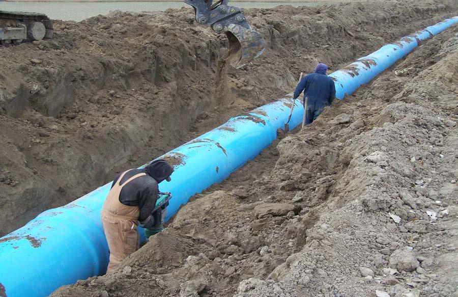 BEDDING: Bedding may be used to bring the trench bottom up to grade before the pipe is installed. The purpose of bedding is to provide continuous support under the pipe.