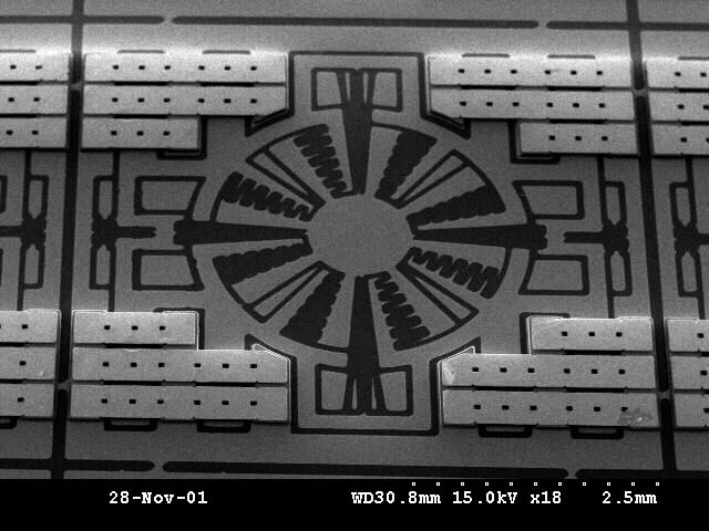 The height of the is approximately 125 µm and the thickness of the NiFe is approximately 35 µm. This fabrication technique may be additionally used in conjunction with deep reactive ion etching.