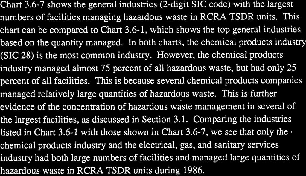 This is further evidence of the concentration of hazardous waste management in several of the largest facilities, as discussed in Section 3.1.