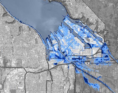 Background Why this is important 2050 High Tide Extremes: up to 19 inches above today s levels Dark Blue: Exposed today 27% reduction in Mt. Rainier s glaciers (1913-1994). 7.
