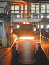 Secondary Refining Secondary refining is achieved through Electro-Slag-Remelting (ESR) unit, capable of producing 315 to 720 mm diameter ingots having highly uniform structure for critical
