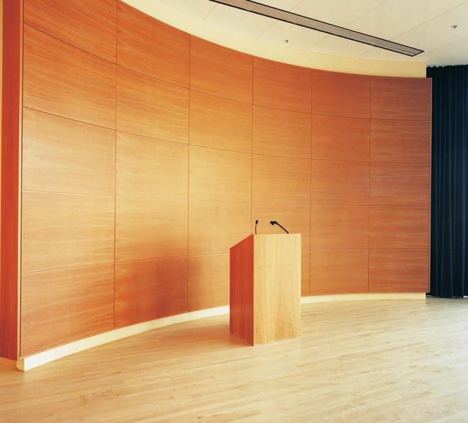 The product is ideal for both wall and ceiling applications. Pear veneer, book matched, center balanced. Absorption Coefficient Sound Absorption Data QPP-25 Panel - Quadrillo Finish Type 5 1.2 1.0 0.