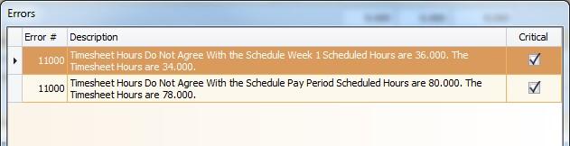It shows the scheduled timesheet hours and the actual hours worked.