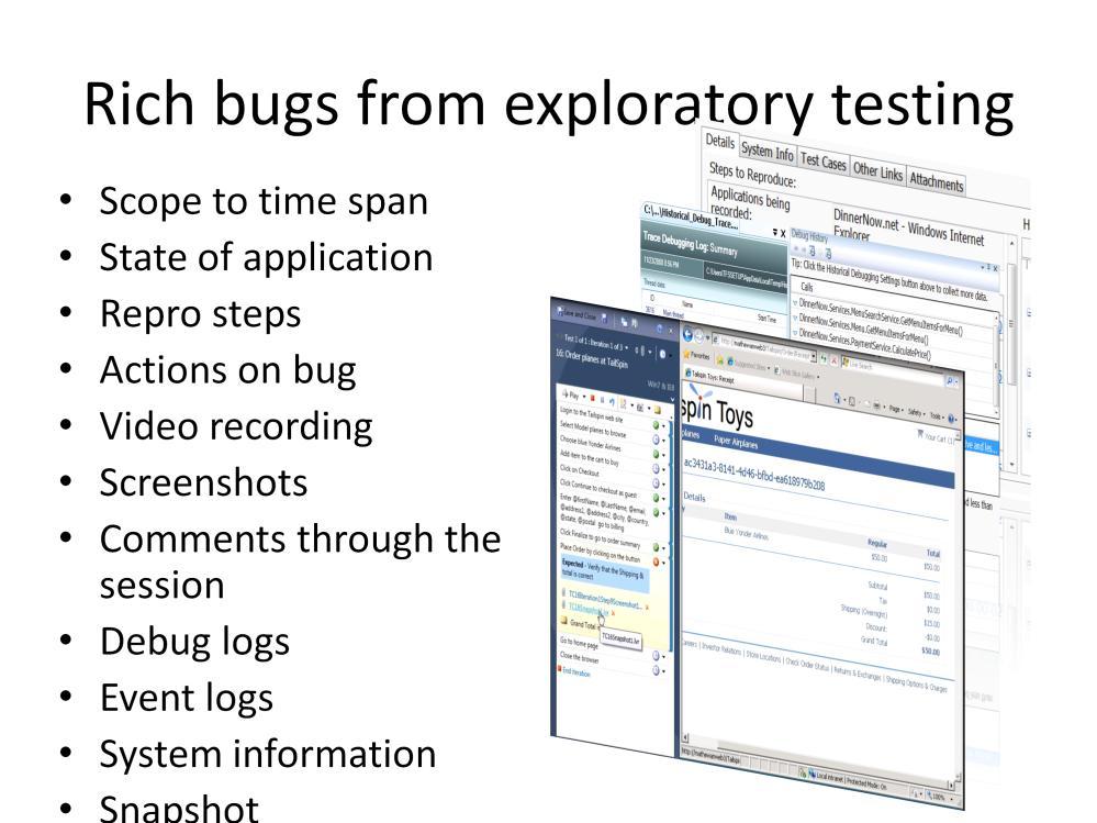 Here is some of the information we collect as part of bug