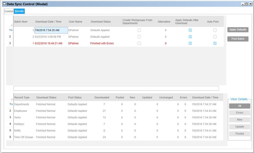 Data Import from CSI Ability to download, stage, and update employee data from CSI On demand data download from CSI to