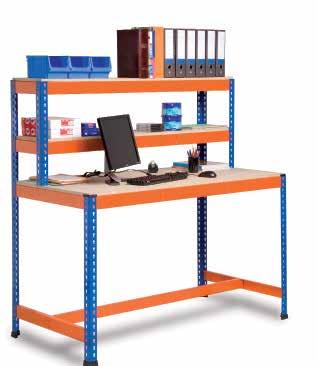 METAL POINT PLUS T-Bar Workstation Convenient heavy duty, boltless, easy to assemble workstations. Customize your unit by adding more full or half shelves. 14-gauge steel parts.