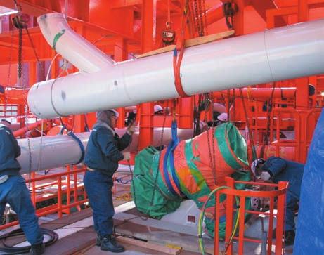 DEVELOPMENT OF OFFSHORE FIELDS where sandblast and painting of the surfaces is carried out. Assembly and painting of loose piping elements (pipes, bends, flanges, etc.