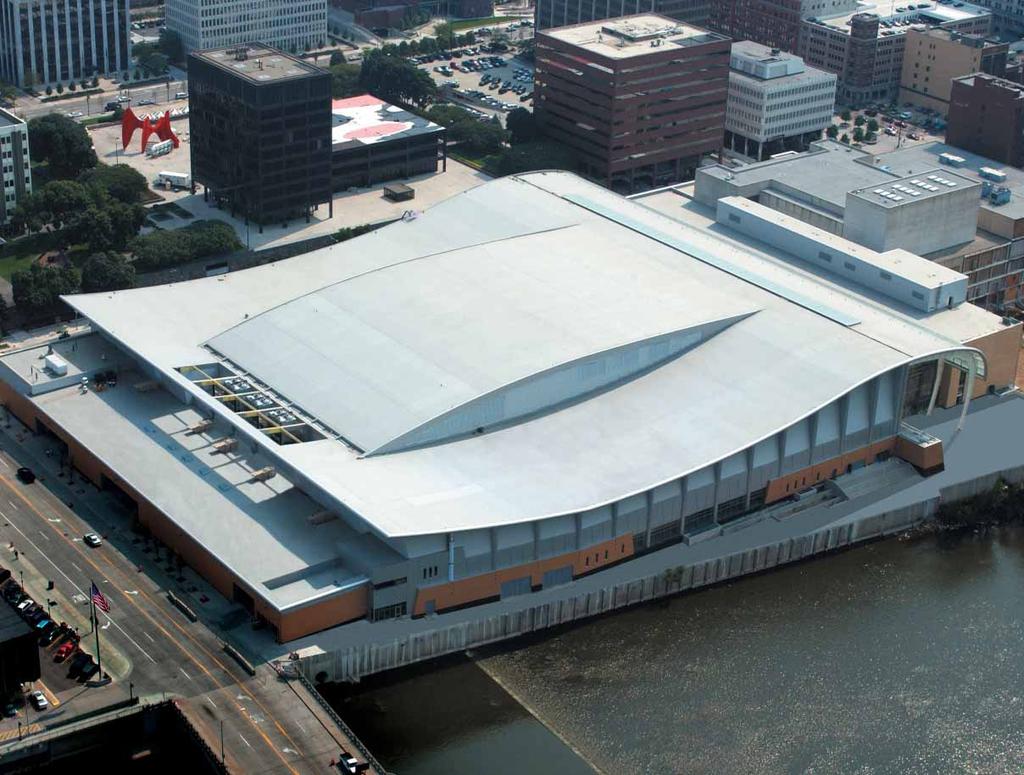 Devos Place, Grand Rapids, Michigan, selected 00-mil FleeceBACK Sure-Weld membrane in gray f their nearly 50,000-square-foot project.