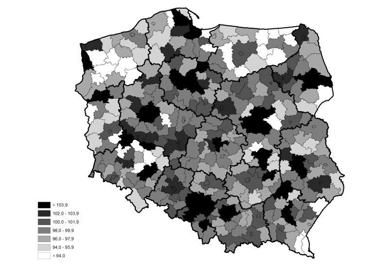 Besides using the agricultural holding territorial importance to describe the changes in the Polish agriculture, the authors of the research also took advantage of the information related to the area