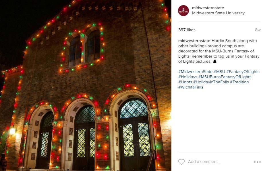 Top posts for Instagram this year were either pictures taken from the drone or at the Fantasy of Lights. Instagram is enjoying success not only at Midwestern State, but everywhere.