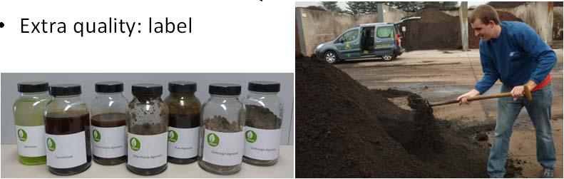 products Quality Assurance: the Vlaco QAS Legal obligation Compost and digestate products Clear end of waste criteria included Input