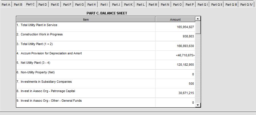 Part C: Balance Sheet For those parts that the data does not populate, each form has an Edit button so the user can fill in any blank fields.