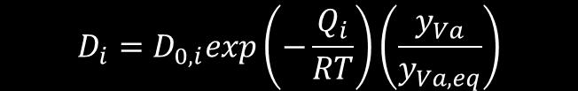 Diffusion coefficent DD 0,ii - Pre-exponential factor QQ ii