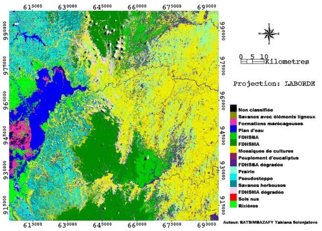 Land cover mapping of Zahamena site obtained with the Maximum Likelihood classifier
