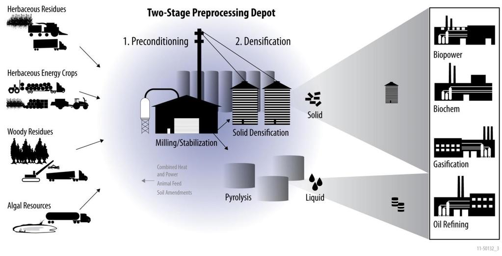 Advanced Supply System Design Objective: Transform raw Biomass into high-density,