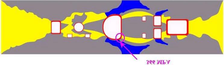 the deck are represented in Figure 22 below. Figure 22 is a depiction of the stress fields in the deck of the Canadian Patrol Frigate using a finite element analysis program.