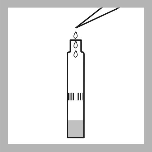 1 (red label). 9. Pipet 0.2 ml (200 μl) of Solution D into the test vial. 10.