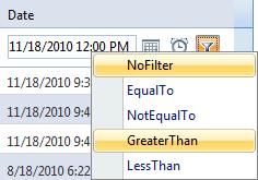 Adjust Filters To filter for timed writings administered as a test on 11/18/10 from noon to 2 p.m., for example, set filters as follows: Type the date, or use the calendar popup.