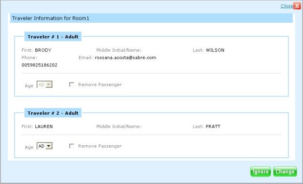 MODIFY A RESERVATION Select Modifications on the modify bar at the top. 2. Click Change PAX Info to modify passenger s information.