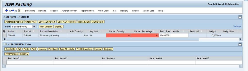Choose any Purchase order which is in approved state and click on Create ASN button. 2. Provide an ASN Number if required. 3.