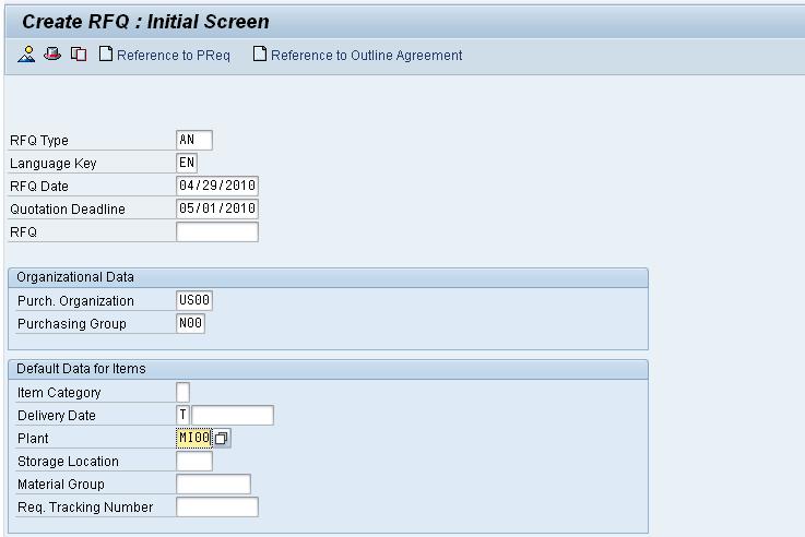 Create Request for Quotation Task Create a request for quotation for your requisition. Short Description Create a separate request for quotation (RFQ) for several vendors.