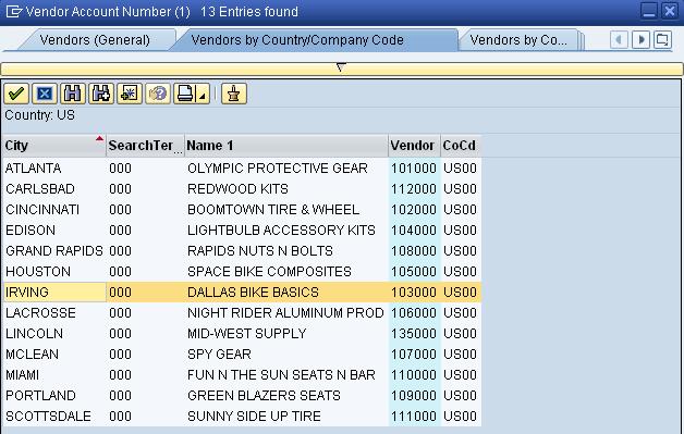 In the Create RFQ: Vendor Address screen, use the F4 help to find your vendor Mid-West Supply.