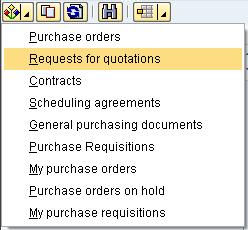 Create Purchase Order Referencing an RFQ Task Create a purchase order with reference to an RFQ.
