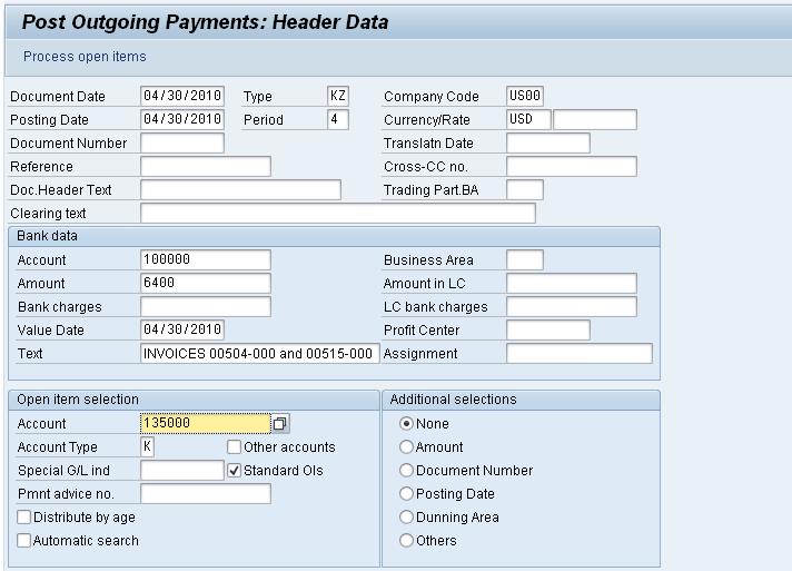 Post Payments to Vendor Task Post payments to a vendor. Short Description Issue a payment to your Mid-West Supply vendor to settle their entire Accounts Payable balance.