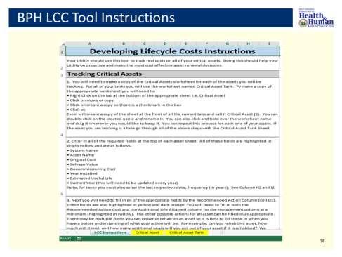 When you click on the LCC Instructions sheet you will see the detailed instructions for using this tool as part of your AM program.