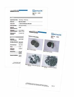 Application examples Application Model Breaking jaws Gap width Feed size Sample amount Grinding time Final fineness Asphalt BB 300 Manganese steel 1 mm 130 mm 3,000 g 1 min 4 mm Concrete BB 200