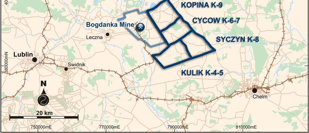 The Project is comprised of four (4) concession blocks, being: Kulik (Lublin K-4-5); Cycow (Lublin K-6-7);