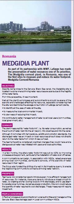 Lafarge Water Management Prior to developing a new site (quarry, cement plant etc) or extending an existing site, Lafarge conducts an environmental and social impact assessment which will include