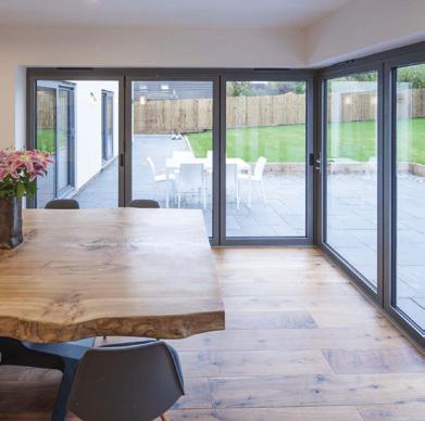 The slim sightlines of aluminium let the light flood in to your living space and with your choice of any RAL or British Standard colour for