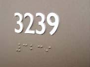 multiple appliances Tactile/ visual labels for permanent rooms & spaces, exit doors Visual only directional or