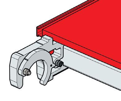 Removal is simply a reversal of the fitting sequence. 3. Stabiliser Coupler Clamp The coupler clamps are used to secure the stabilisers to MiTOWER s vertical tubing.