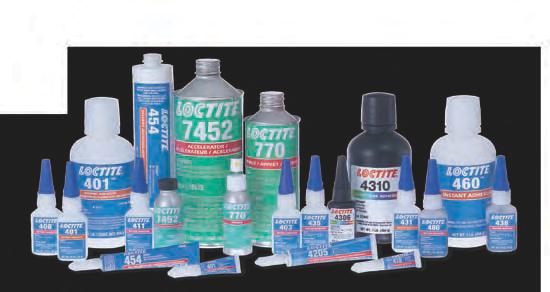 fast, tack-free curing in 2-5 seconds TOTAL SOLUTIONS Loctite Instant Adhesives are the most diverse line of instant adhesives