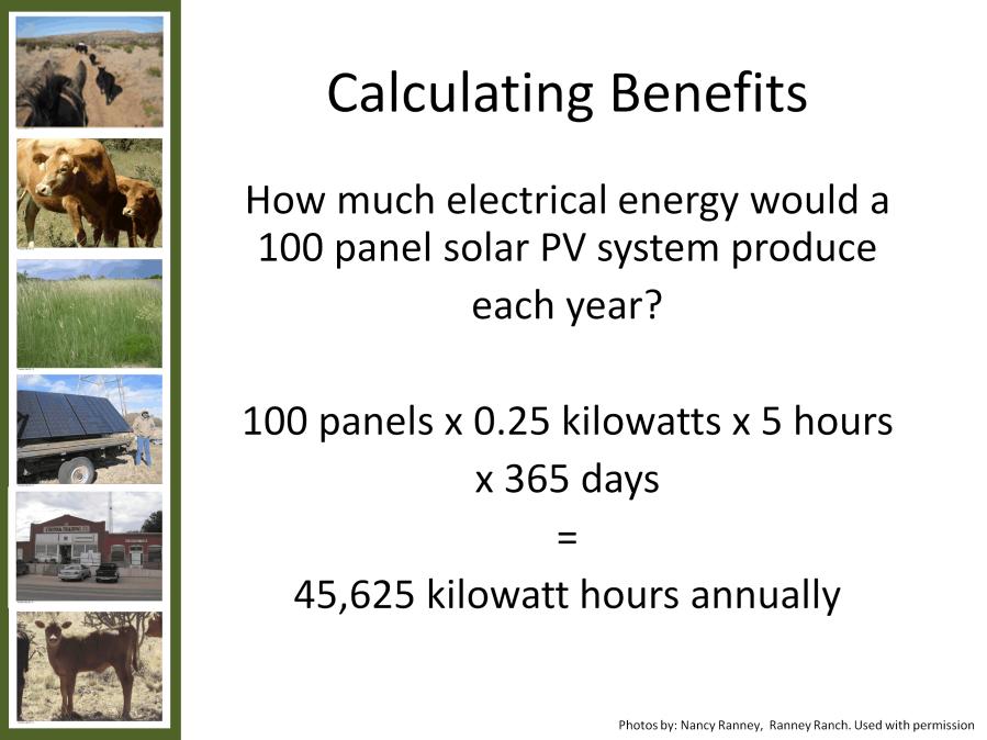 Using the case study, discuss the basics of solar photovoltaic systems. The electric energy generated from the solar panels will be the benefit of the investment.