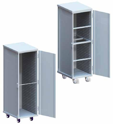 Enclosed Cabinets These mobile cabinets are ideal for in store use as well as shipping of product from commissary