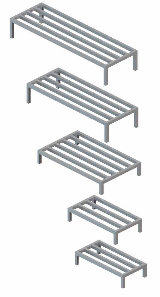 Dunnage Racks Securely stores product off the floor and allows air to