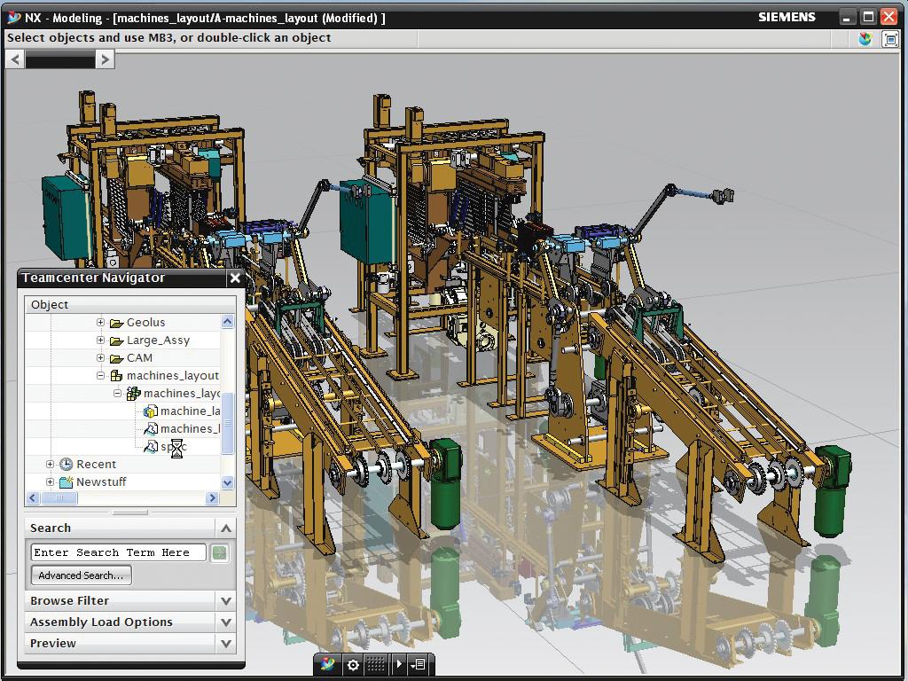 NX NX for Mechanical Design Features continued t Interactive design of massive assemblies that improves the performance and capacity of your design environment t Process-specific, streamlined