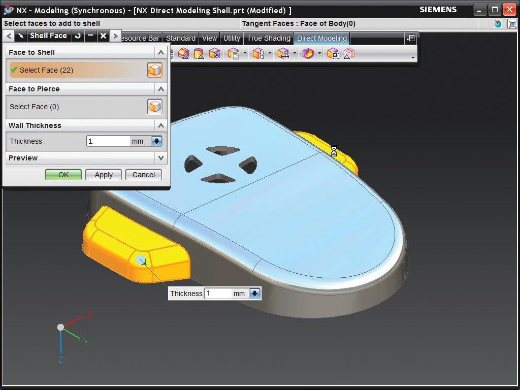 NX synchronous technology enables designers to perform history-free editing on imported CAD models.