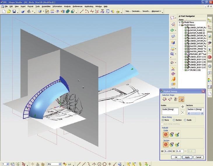 Advanced free form modeling Free form shape design NX Mach Series Industrial Design includes