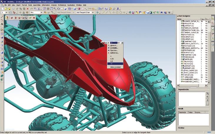 Assembly modeling Assembly design With solid modeling, feature modeling, assembly design, and high-performance surfacing, NX Mach Series Industrial Design is a comprehensive