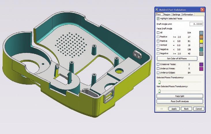 Molded part validation NX DesignLogic makes it easy to capture and