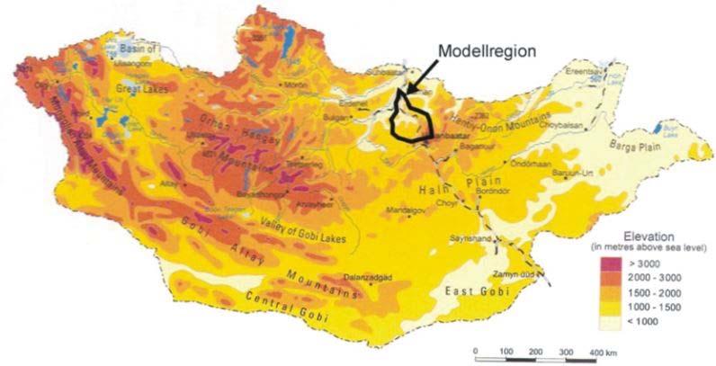 Model Region: River Basin Kharaa, City of Darkhan Darkhan Kharaa