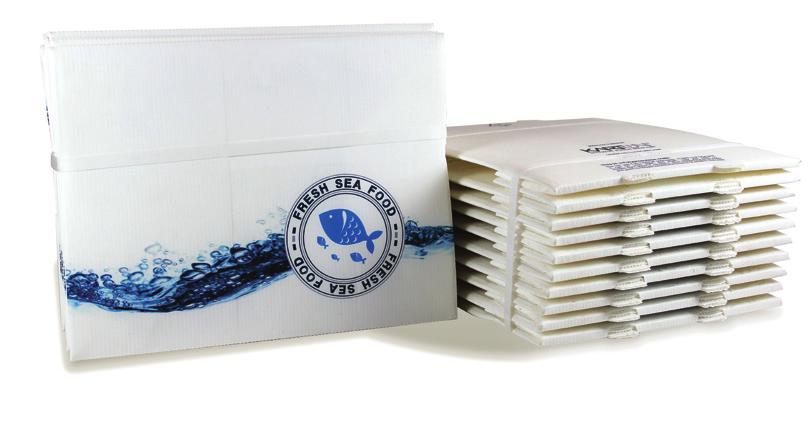 Logistics Our polypropylene (PP) seafood boxes are shipped flat in pre-folded bundles, to minimise transport costs and maximise storage